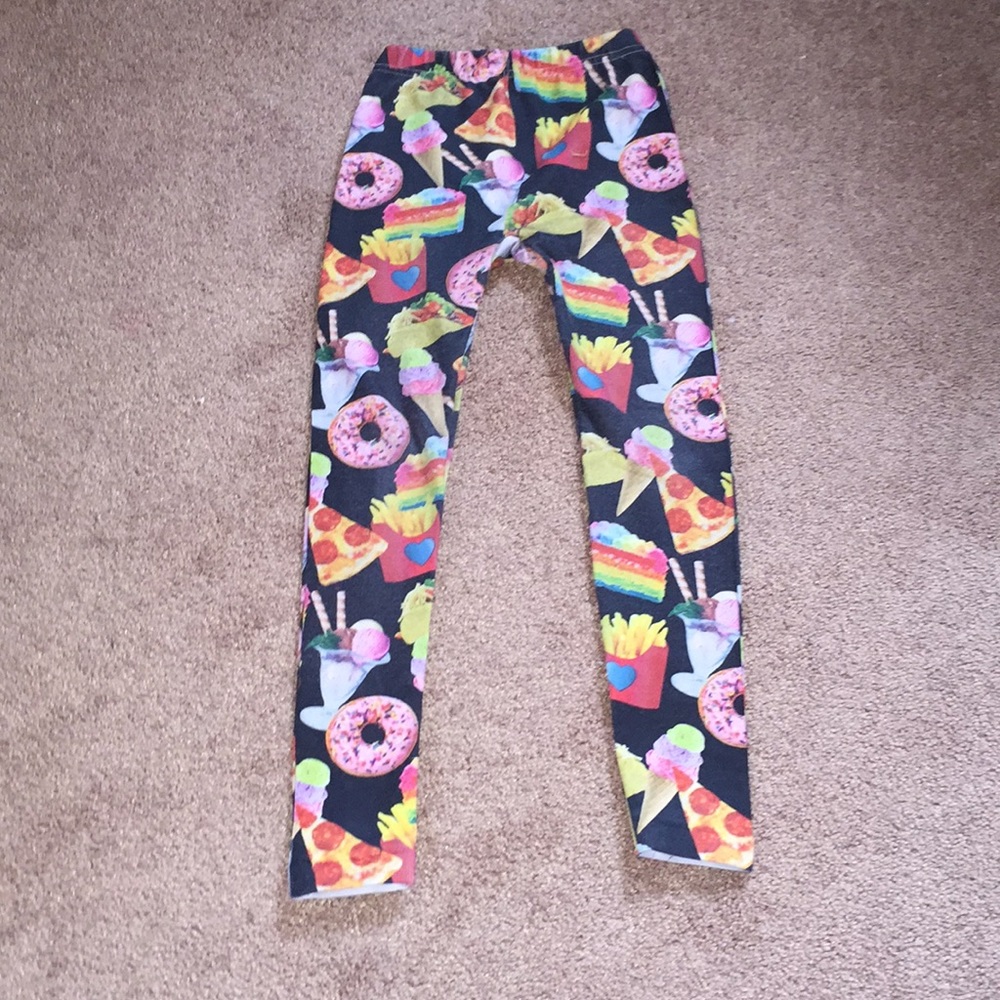 black “capelli kids” leggings with foods